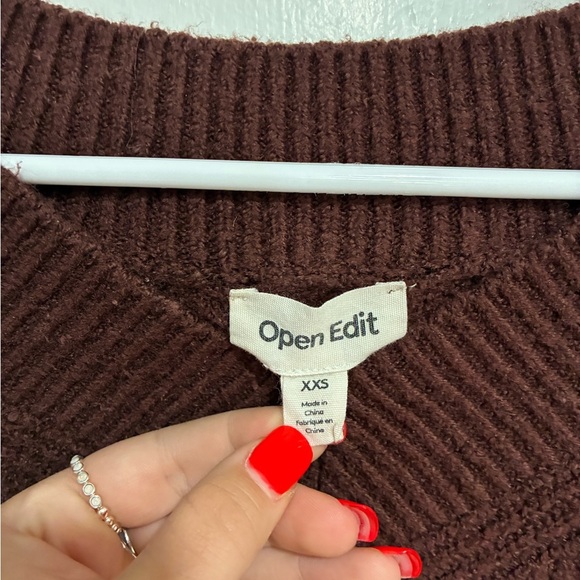 Open Edit Women's Brown Sweater Size XXS - Picture 3 of 4